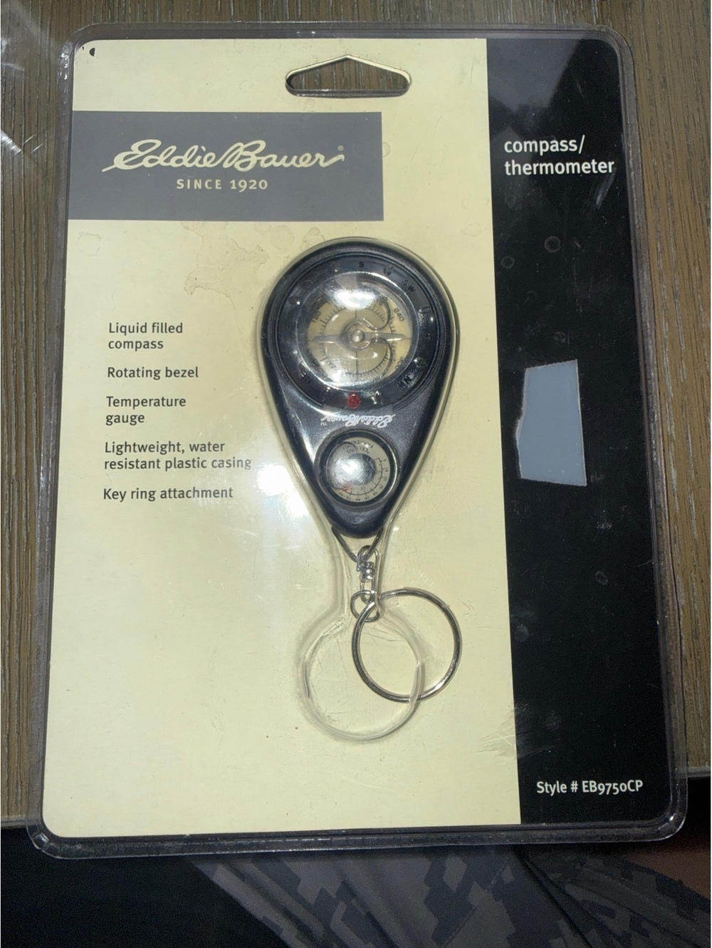 Eddie Bauer Compass/Thermometer with Key Ring Attachment